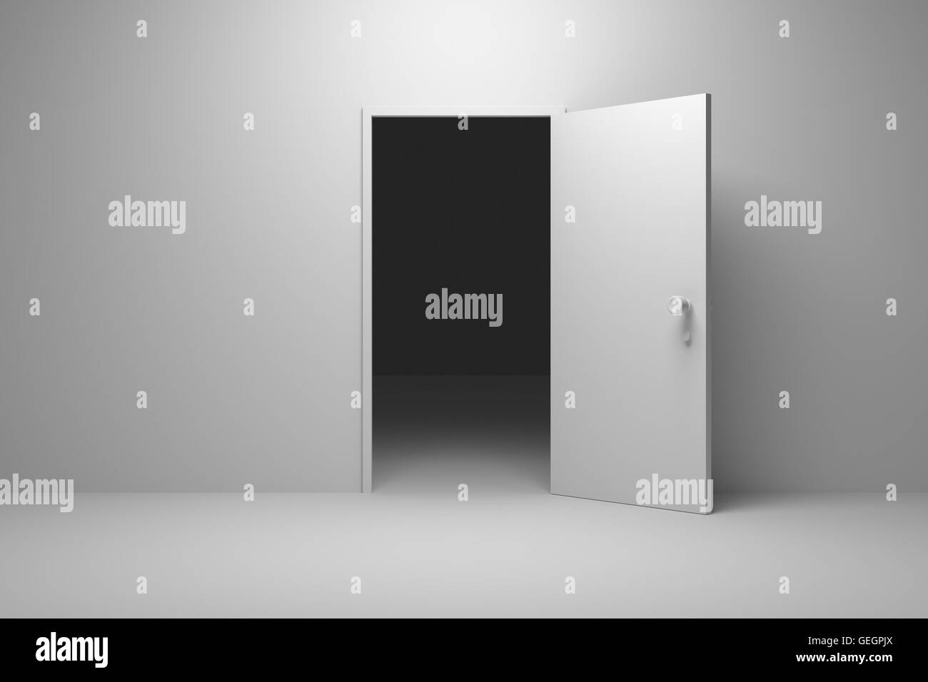 Geöffnete Tür, Ausfall Stockfoto