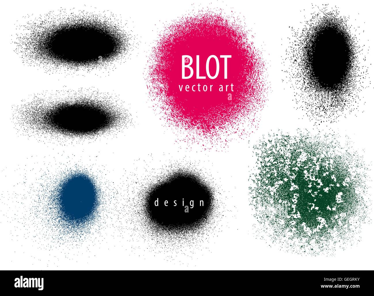 Reihe von Flecken, Spritzpistole, Grunge. Vektor-illustration Stock Vektor