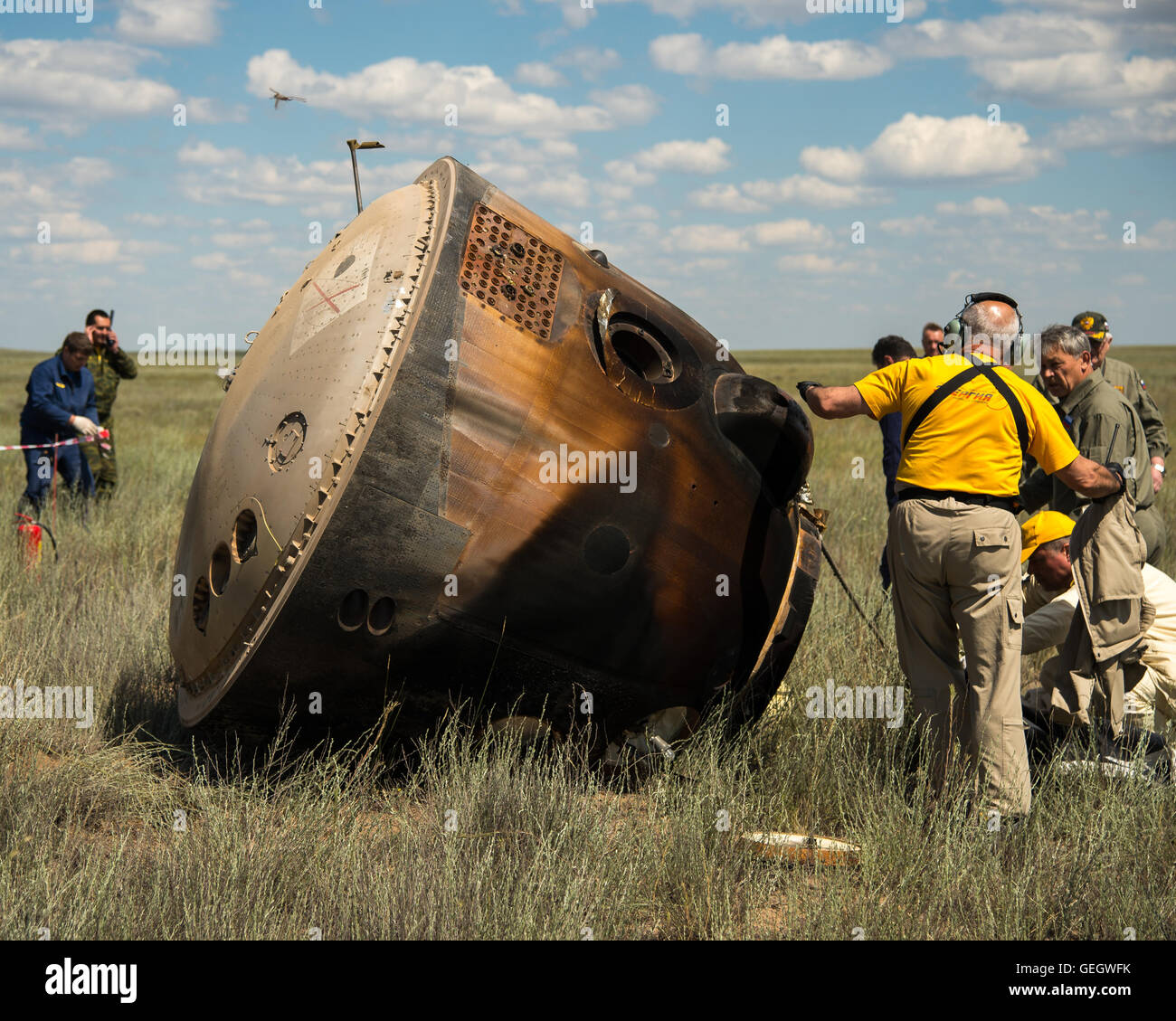 Expedition 47 Sojus TMA - 19M Landung 06180028 Stockfoto