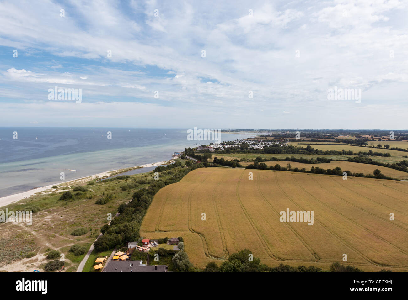Vogelperspektive in Laboe Osten über die Ostsee Stockfoto