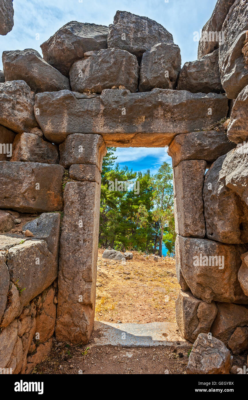 Italien Sizilien Cefalù -Aufstieg zur Festung -Tempel von Diana Stockfoto