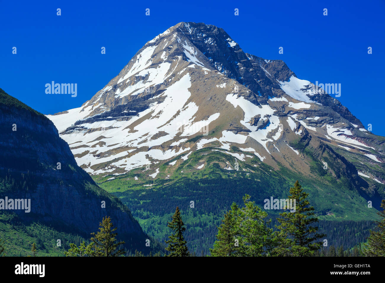 Mount Jackson im Glacier National Park, montana Stockfoto