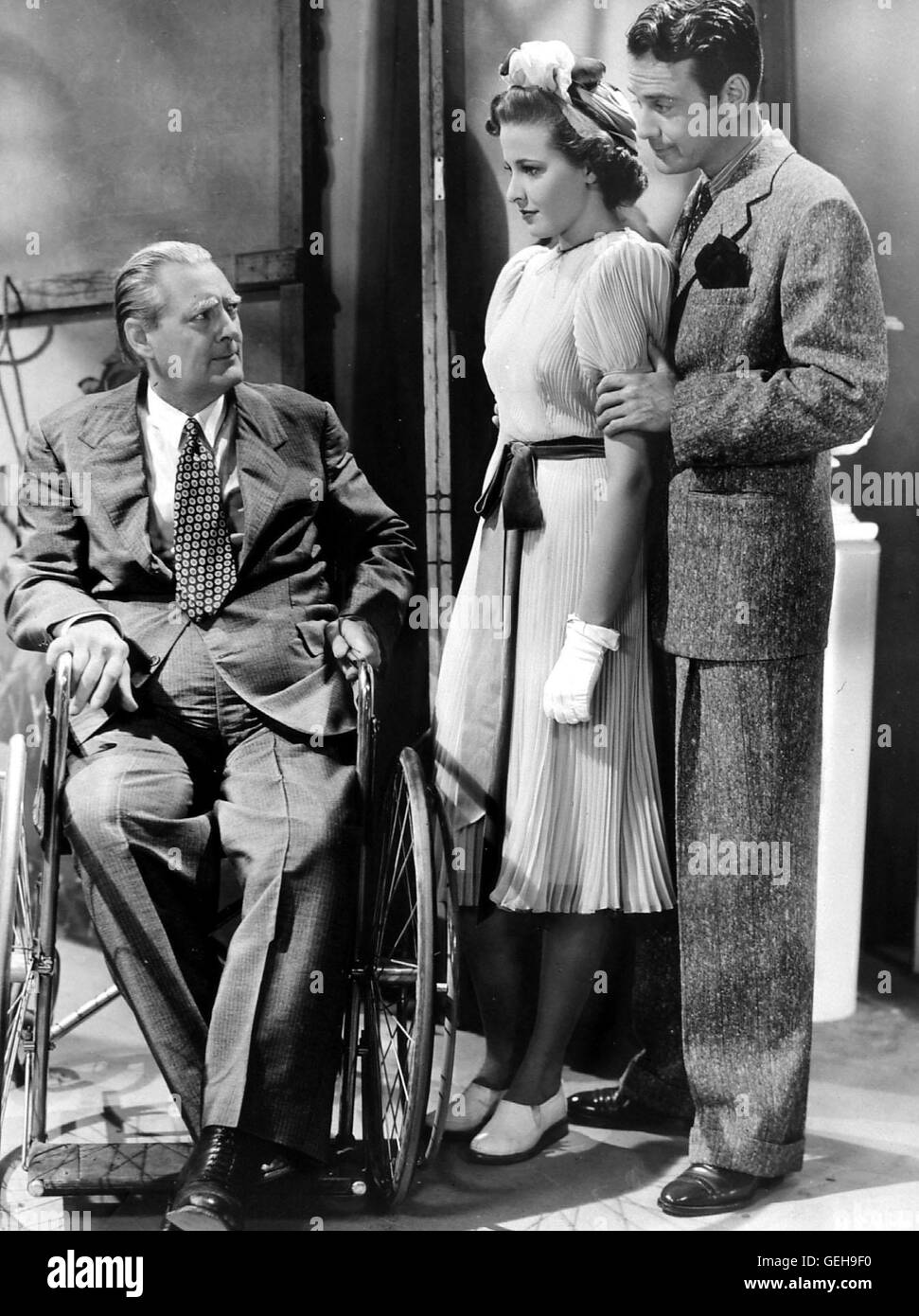 Lionel Barrymore, Laraine Day, Lew Ayres Dr. Leonard Gillespie (Lionel Barrymore), Mary Lamont (Laraine Day) Und Dr. James Kildare (Lew Ayres).     Lokalen Caption *** 1940, Dr. Kildare geht nach Hause, Dr. Kildare: Die Heimkehr Stockfoto