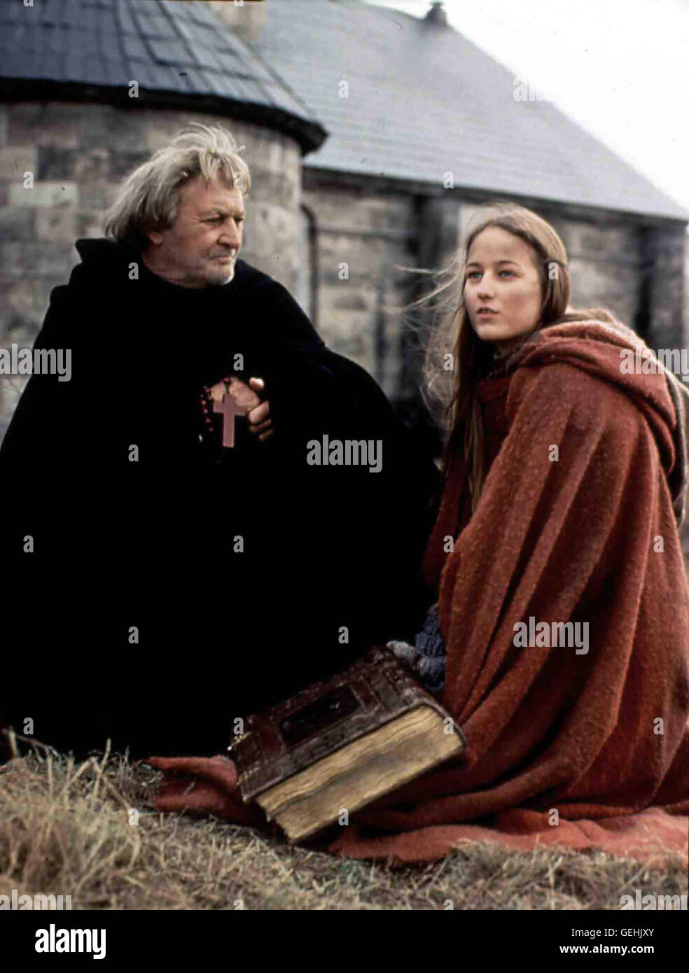 Robert Loggia, Leelee Sobieski Pater Monet (Robert Loggia) Und Jeanne (Leelee Sobieski).  Lokalen Caption *** 1999, Jeanne d ' Arc I., Jeanne D'arc - sterben Frau Des Jahrtausends, Teil 1 Stockfoto