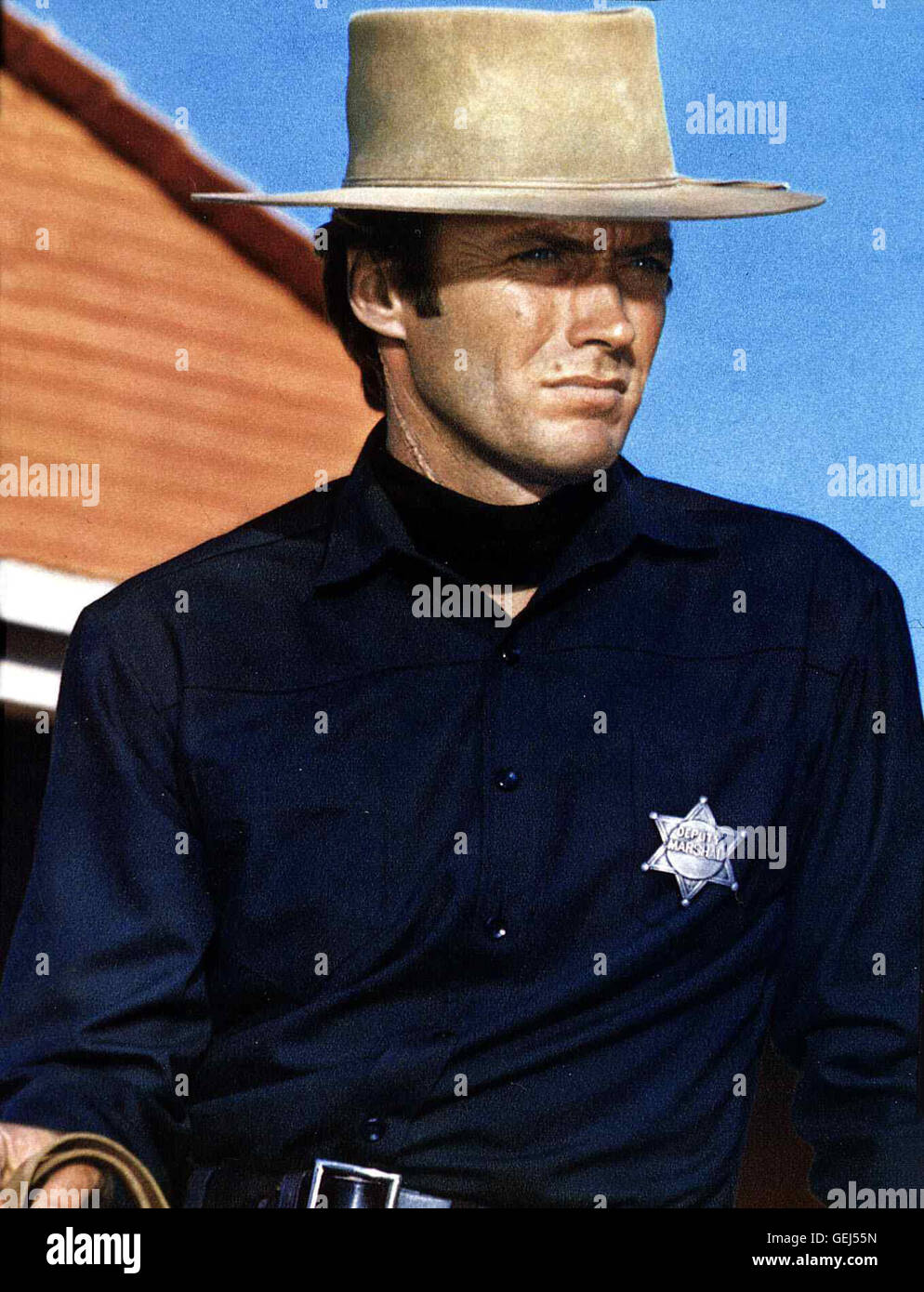 Clint Eastwood Vom Richter Zum Stellvertreter Ernannt, Nimmt Cooper (Clint Eastwood) sterben Verfolgung Seiner Peiniger Auf. Lokalen Caption *** 1967, Hang em High, Haengt ihn-Hoeher Stockfoto