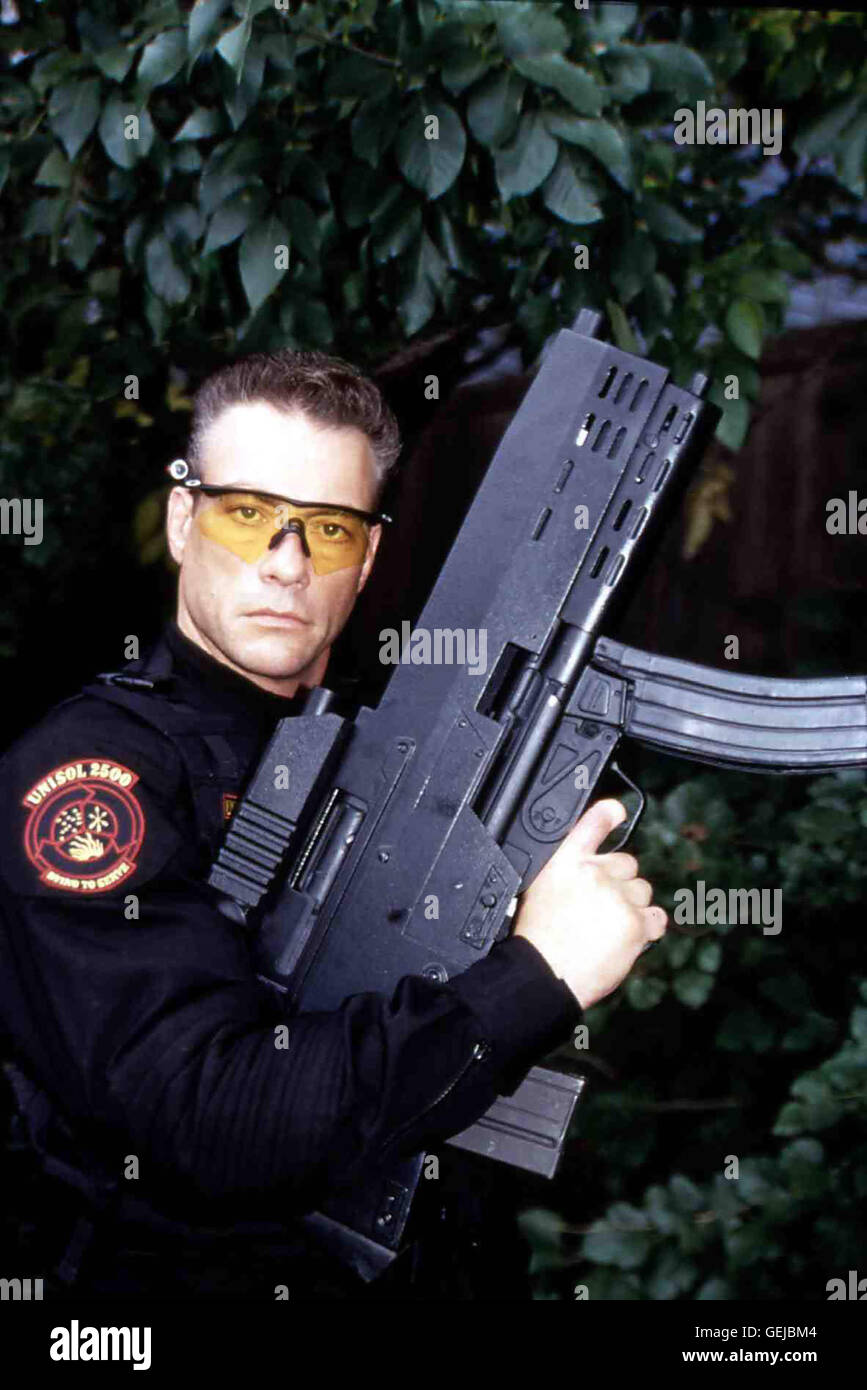 Jean-Claude Van Damme Luc Deveraux (Jean-Claude Van Damme) Arbeitet ein Einem Projekt Zur Verbesserung von Killersoldaten. Lokalen Caption *** 1999, Universal Soldier: die Rückkehr, Universal Soldier: Rueckkehr sterben Stockfoto