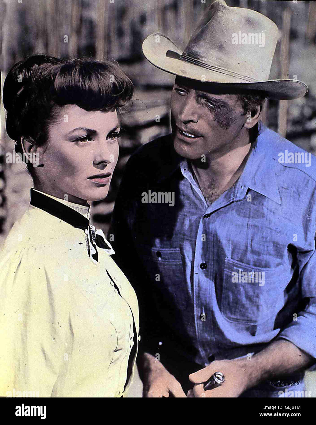 Joanne Dru, Burt Lancaster Als Conny (Burt Lancaster) Bezichtigt Wird, der Vater Eines Unehelichen Überraschungsgast Zu Sein, Faellt Ihm Sein Bruder in Den Ruecken. Daraufhin Bittet Conny seine Schwaegerin Jen (Joanne Dru), Ihm Zu Helfen.  Lokalen Caption *** 1951 Stockfoto