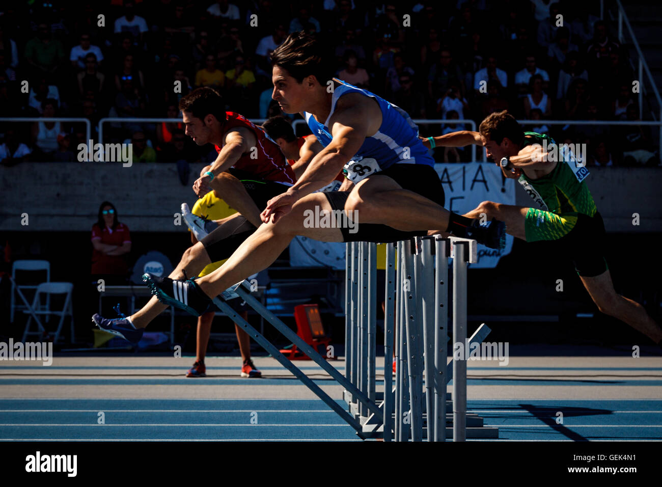 Gijón, Spanien. 24. Juli 2016. Las Mestas, Gijón, Asturien, Spanien. 24. Juli 2016. 96. spanischen Leichtathletik-Meisterschaft. Tag eins. Bildnachweis: Alvaro Campo/Alamy Live-Nachrichten Stockfoto