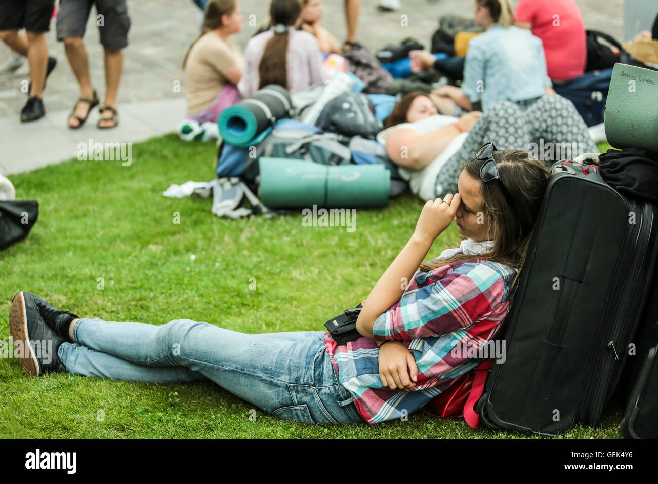 Krakau, Polen. 25. Juli 2016. Pilger aus der ganzen Welt kamen nach Krakau, World Youth Day 2016 zu feiern. Bildnachweis: Beata Zawrzel/Alamy Live-Nachrichten Stockfoto