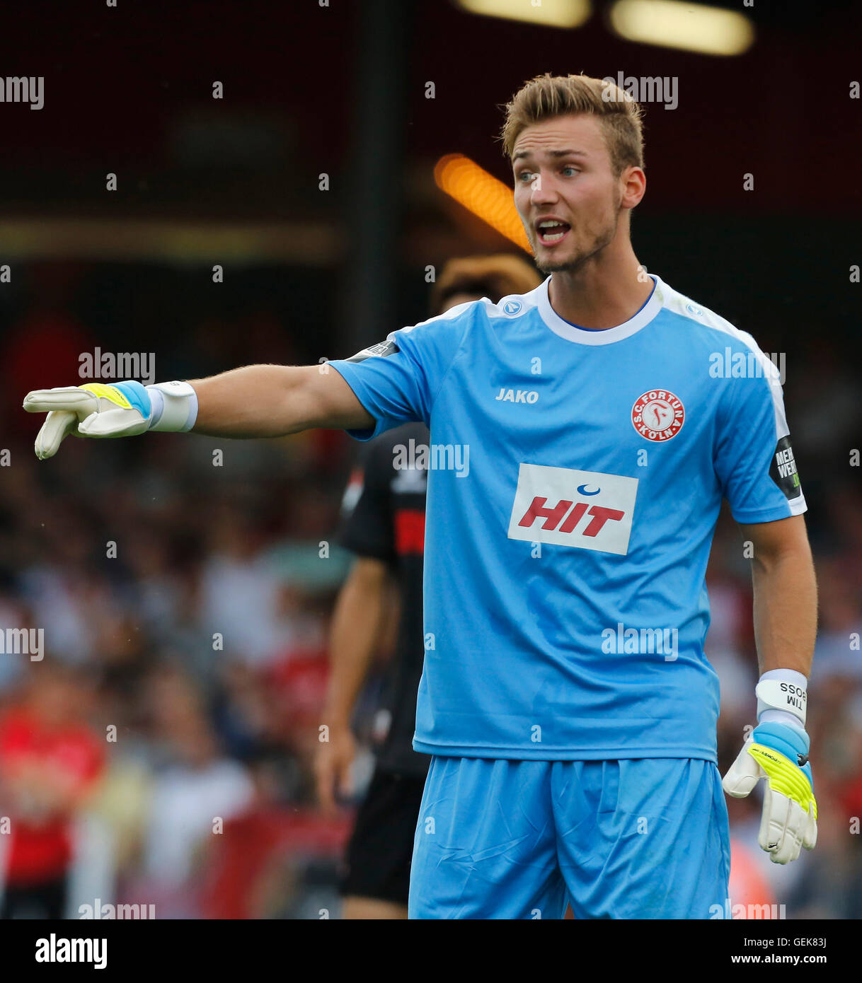 Köln, 26. Juli 2016, Vorsaison Fußballspiel, Fortuna Köln Vs 1. FC Köln: Torwart Tim Boss (Fortuna Köln).  Bildnachweis: Jürgen Schwarz/Alamy Live-Nachrichten Stockfoto