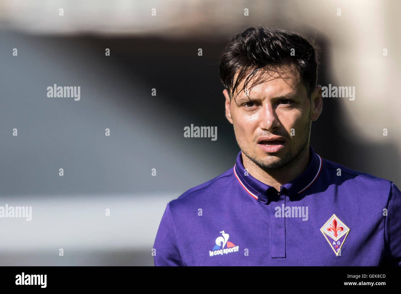 Moena, Italien. 23. Juli 2016. Mauro Zarate (Fiorentina) Fußball: Vorsaison Freundschaftsspiel zwischen ACF Fiorentina 3: 0 Panetolikos FC am Campo Sportivo Carlo Benatti in Moena, Italien. © Maurizio Borsari/AFLO/Alamy Live-Nachrichten Stockfoto