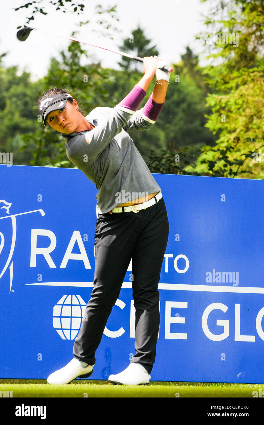 Buckinghamshire, Großbritannien. 27. Juli 2016. Weltweit Nummer eins Lydia Ko Practisng für die RICOH WOMEN BRITISH OPEN 2016 in Woburn Golf & Counrty Club in Buckinghamshire England UK Credit: Bigred/Alamy Live News Stockfoto