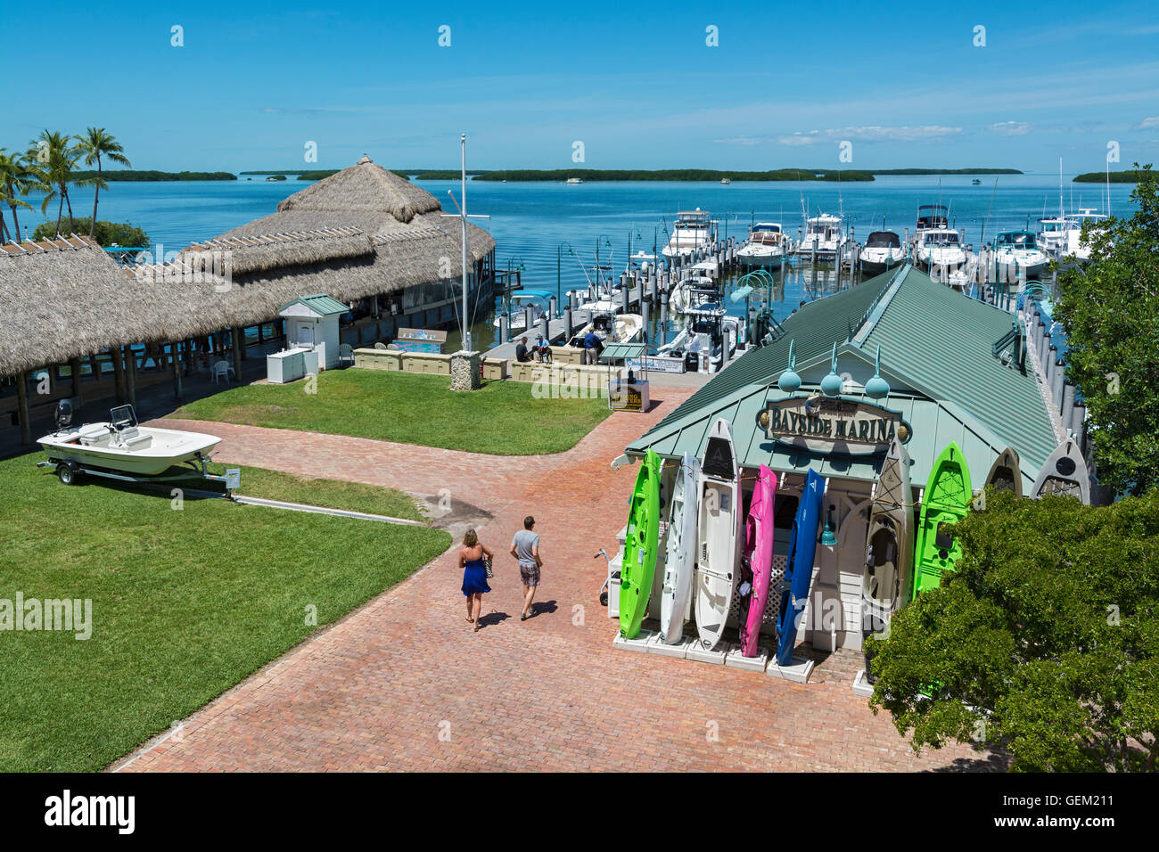 Islamorada, Florida Keys Bayside Marina Stockfoto