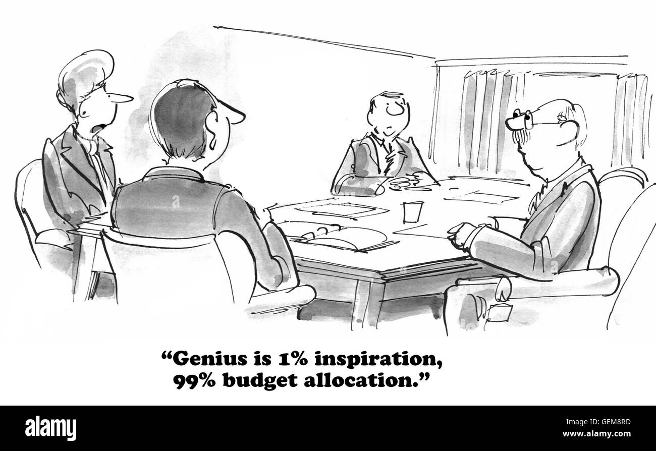 Business Cartoon über Genie. Stockfoto