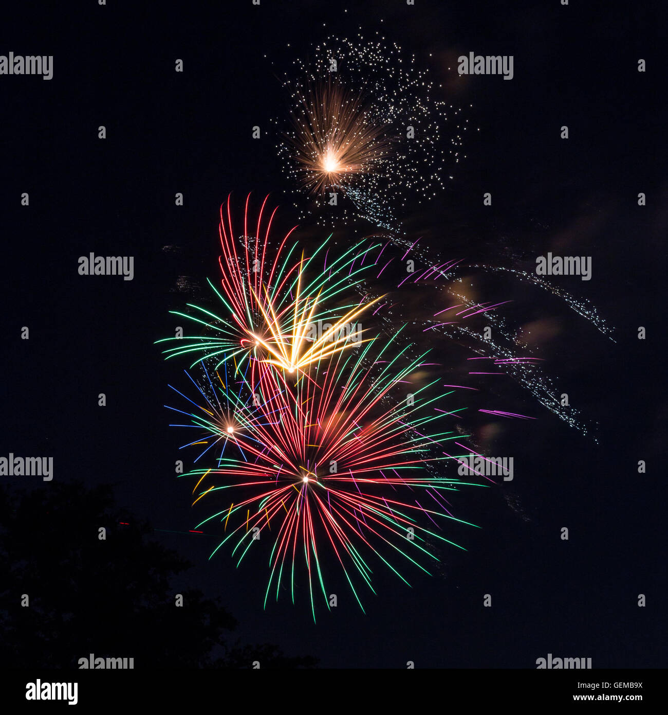 Fourth Of July Feuerwerk Stockfoto