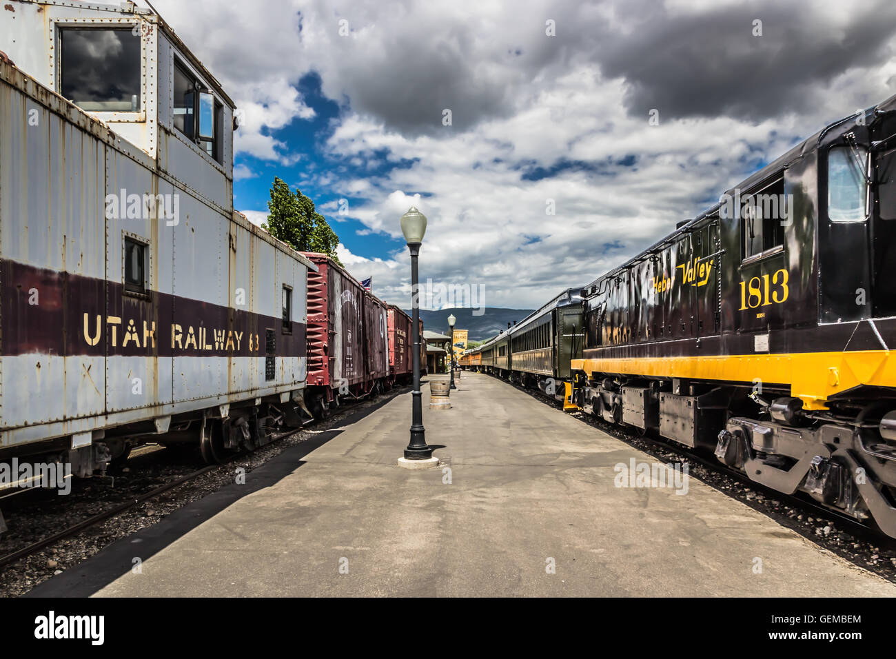 Utah Eisenbahn Caboose Stockfoto