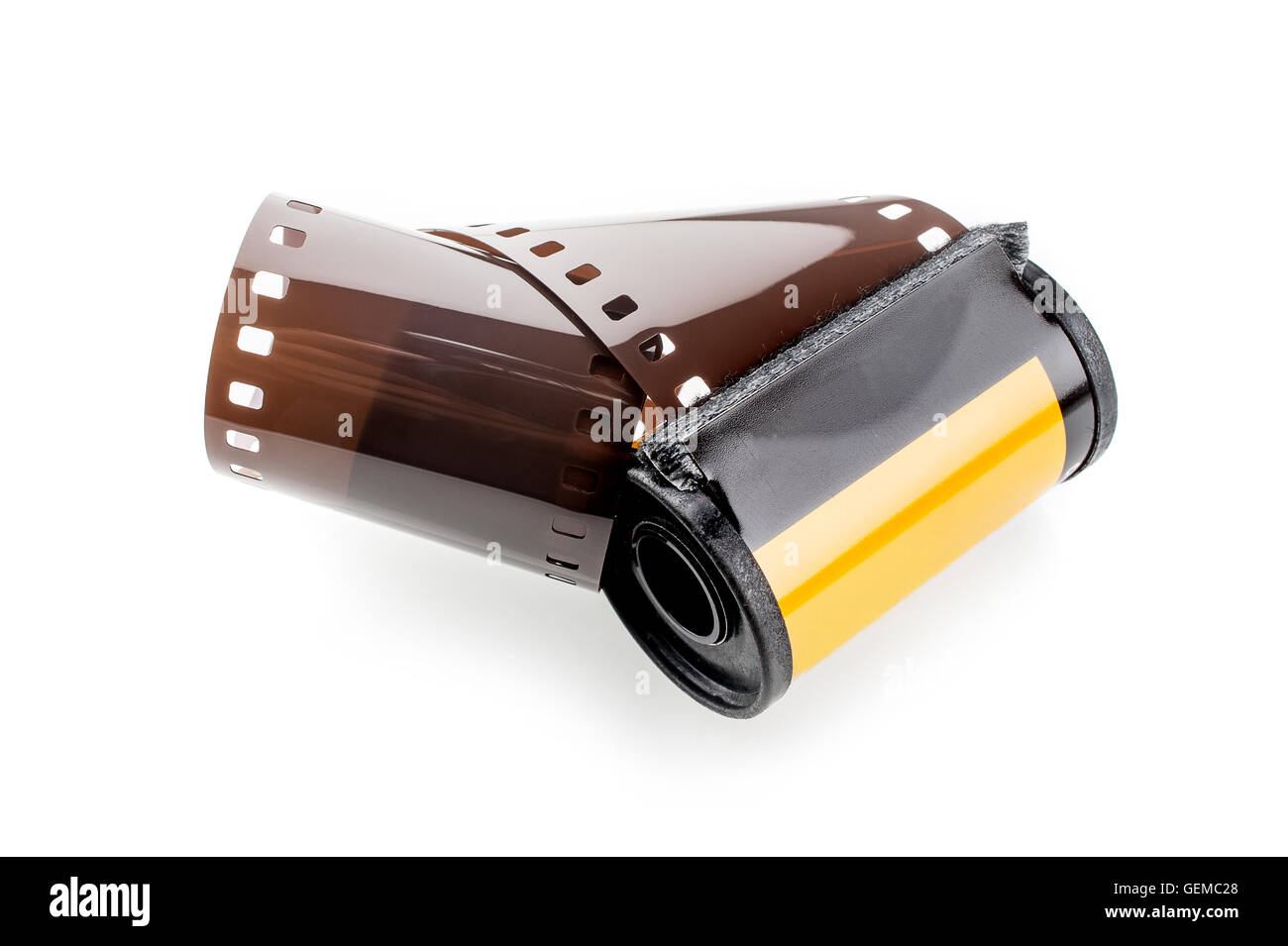 Closeup Film Kamera isoliert auf weißem Hintergrund Stockfoto