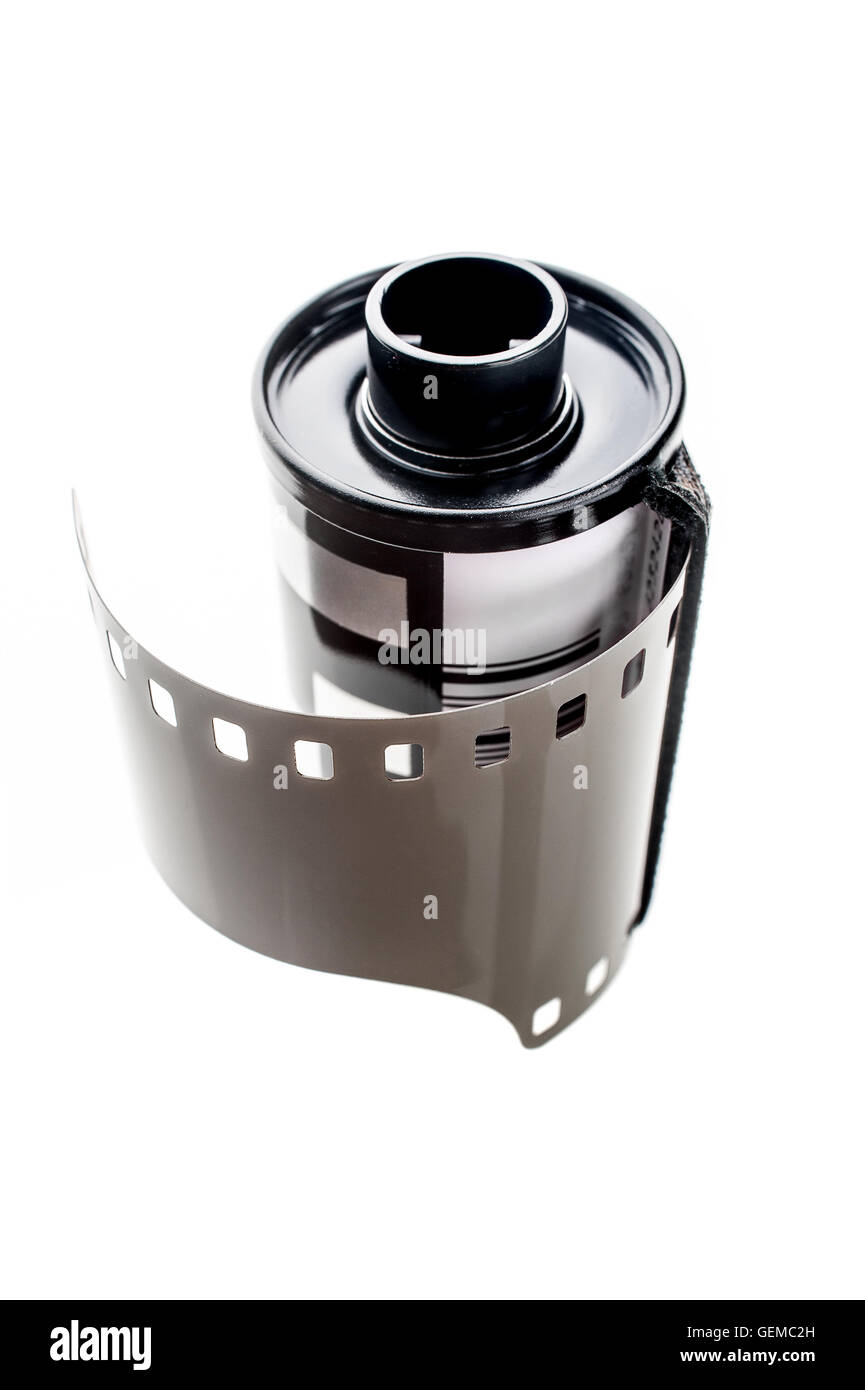 Closeup Film Kamera isoliert auf weißem Hintergrund Stockfoto