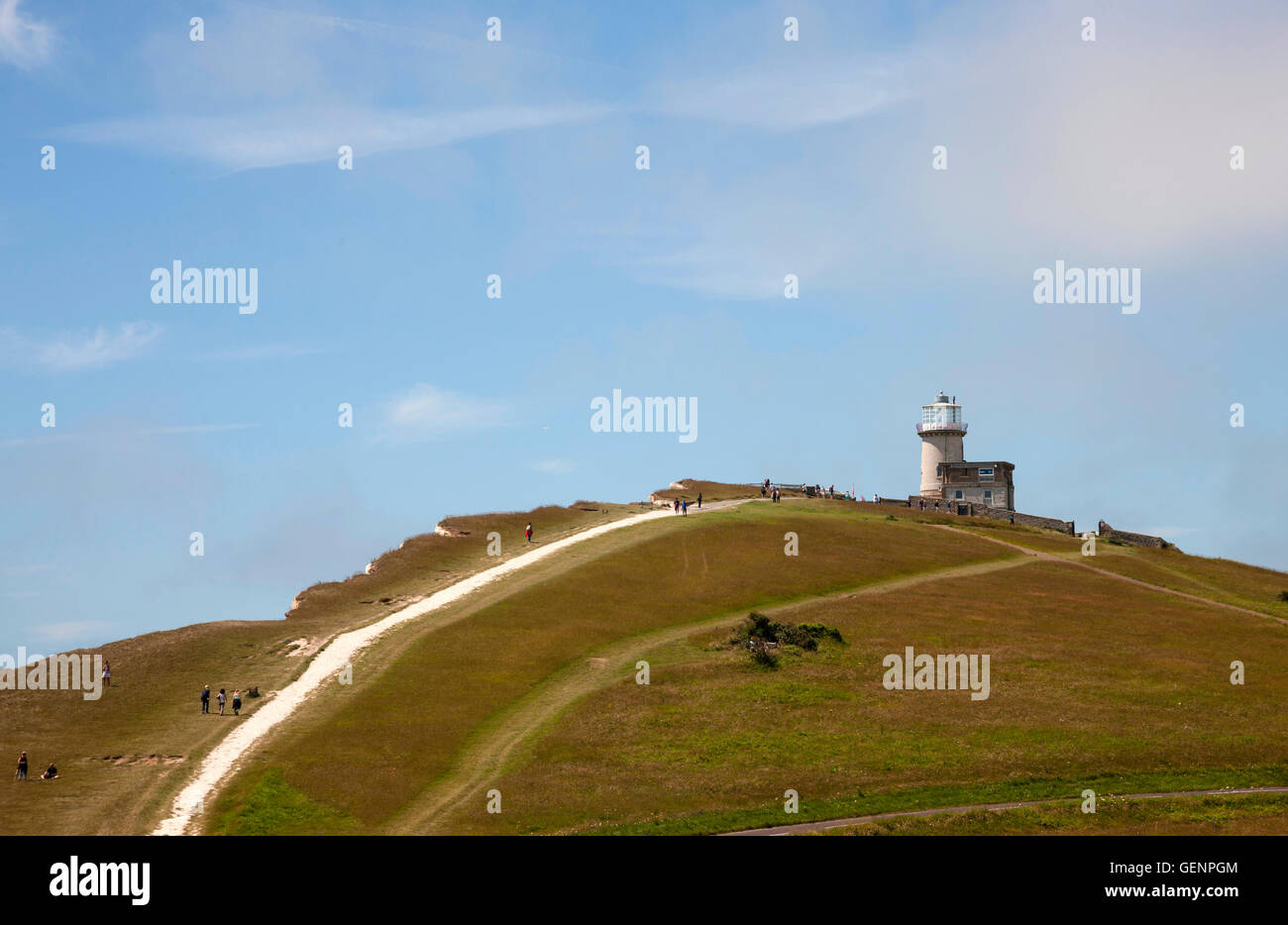 Belle Tout Leuchtturm Beachy Head East Sussex UK.  Dieses Gebäude wurde weiter von der Klippe wegen möglichen Klippe zurück verlegt. Stockfoto