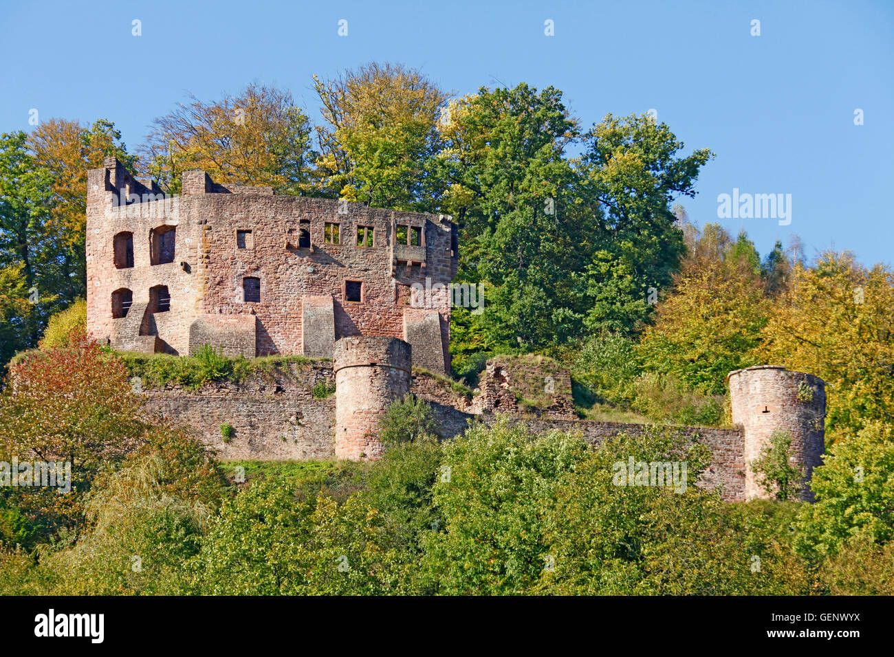 Burgruine Freienstein, Beerfelden Stockfoto