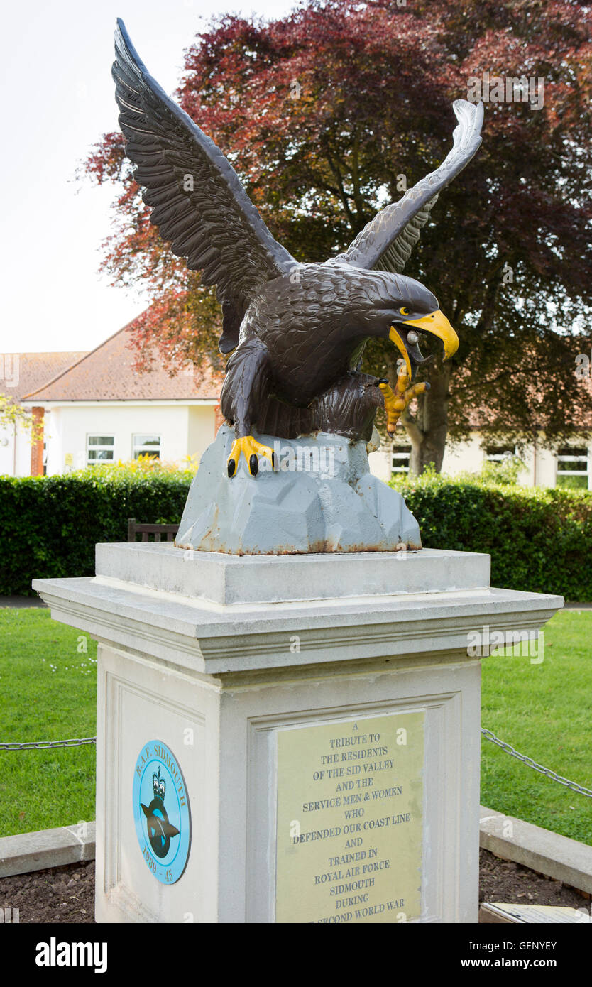 Großbritannien, England, Devon, Sidmouth, Coburg Vergnügen Gelände, RAF Sidmouth WW2 Adler Denkmal Stockfoto