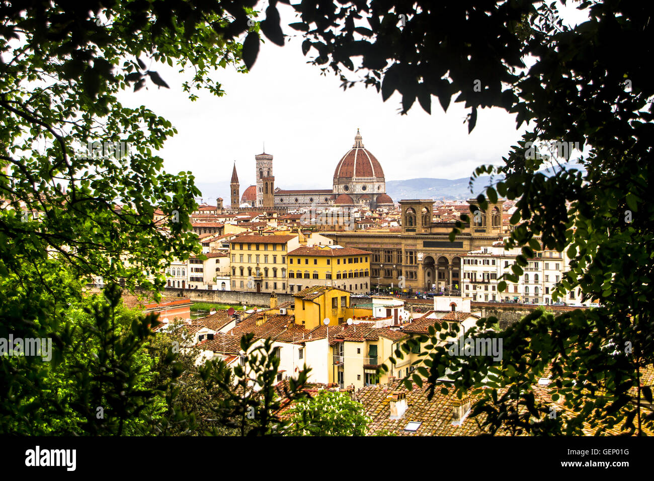 Panorama von St. Marien Dom in Florenz, Italien. Stockfoto