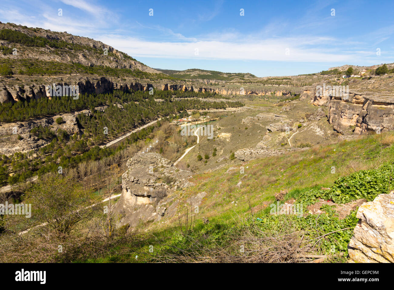 Berge und Täler der Region Cuenca, Spanien Stockfoto