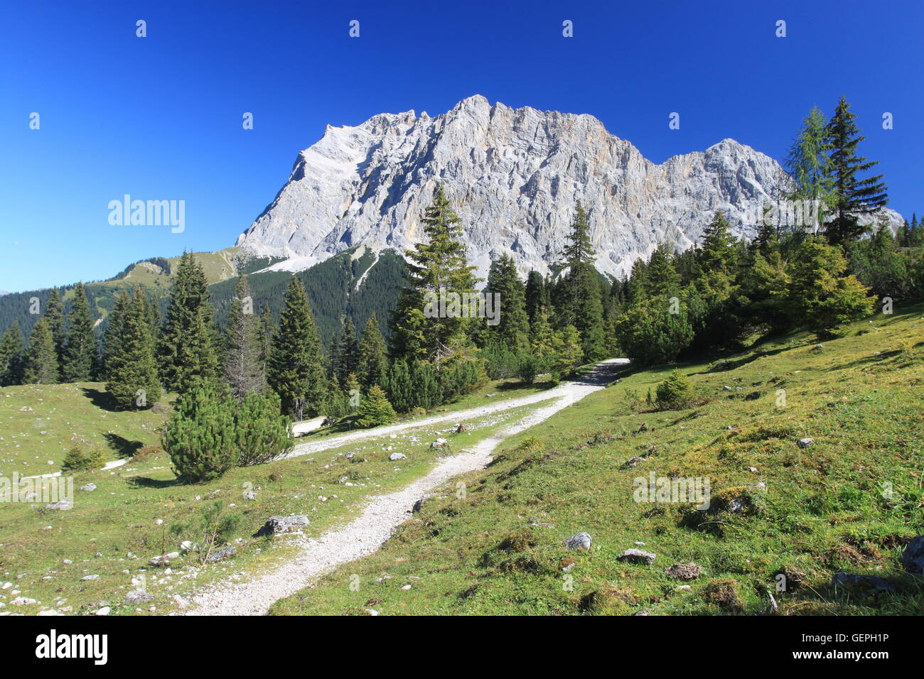 Geographie / Reisen, Österreich, Tirol, Außerfern, Tiroler Zugspitz Arena in der Nähe von Ehrwald, Wetterstein-Gebirge, Zugspitze, Stockfoto