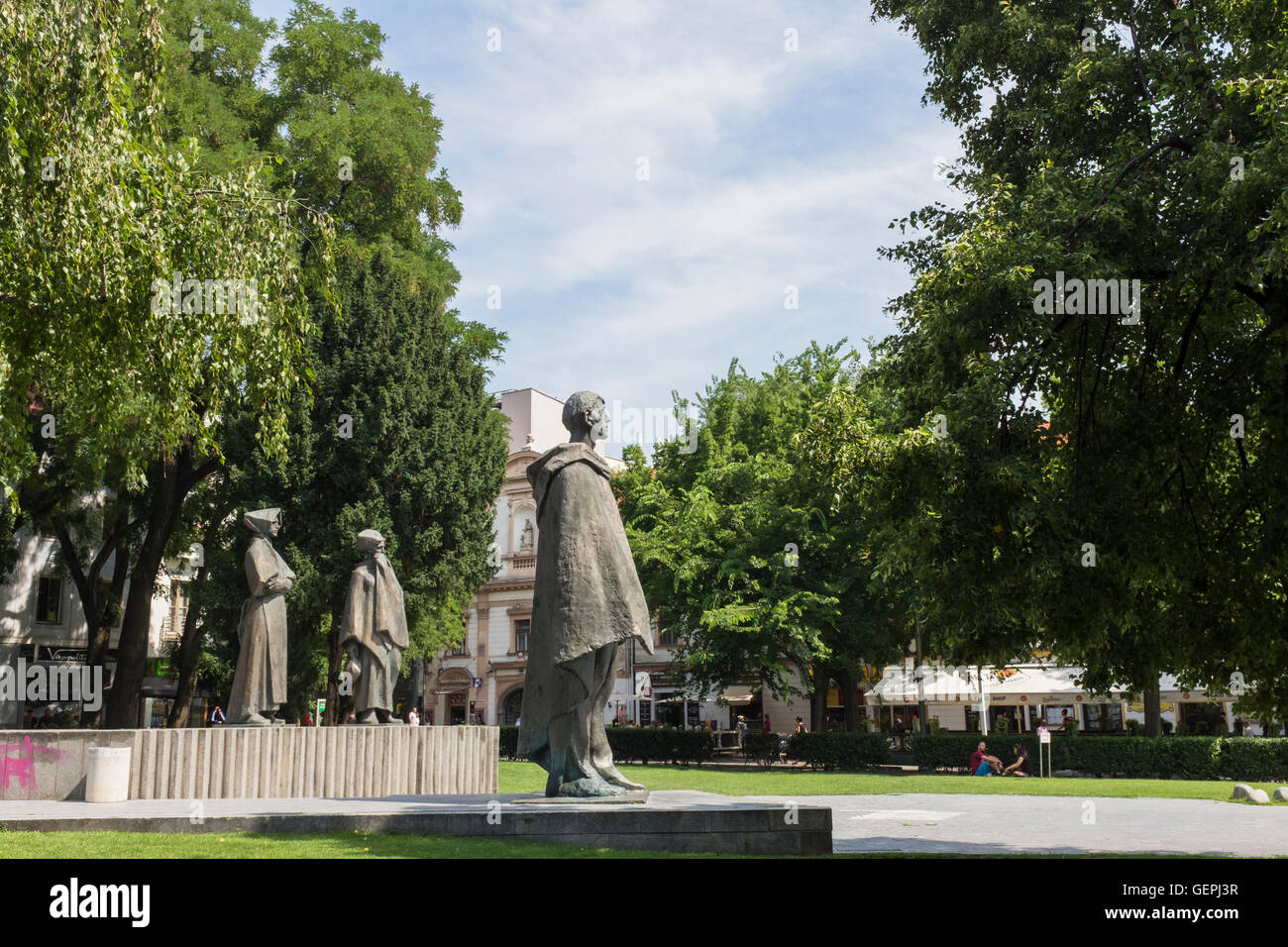 SNP-Platz, Bratislava. Sculteur Jan Kulich. Stockfoto