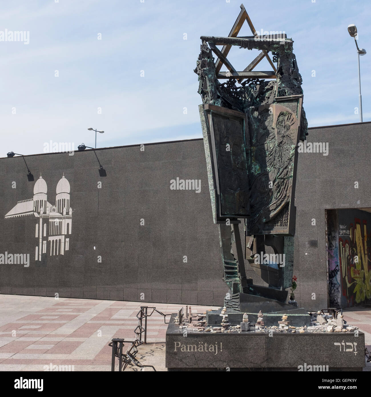 Holocaust-Mahnmal, Rybne Namestie, Bratislava Stockfoto