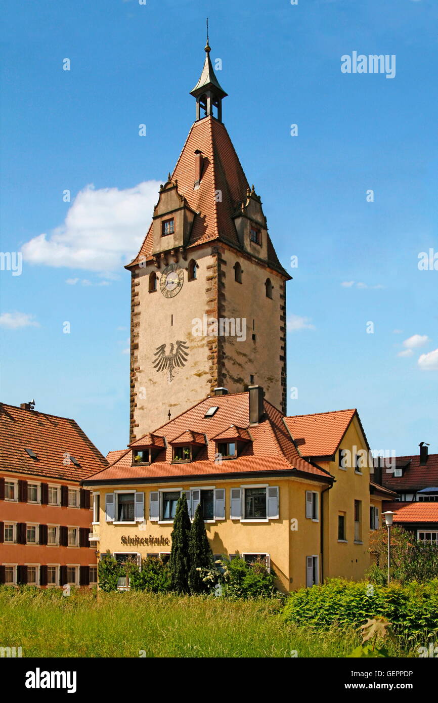 Geographie / Reisen, Deutschland, Baden-Württemberg, Gengenbach eine der Kinzig Kinzig Torturm, befestigten Turm der Stadtbefestigung erbaut: 13. Jahrhundert Stockfoto