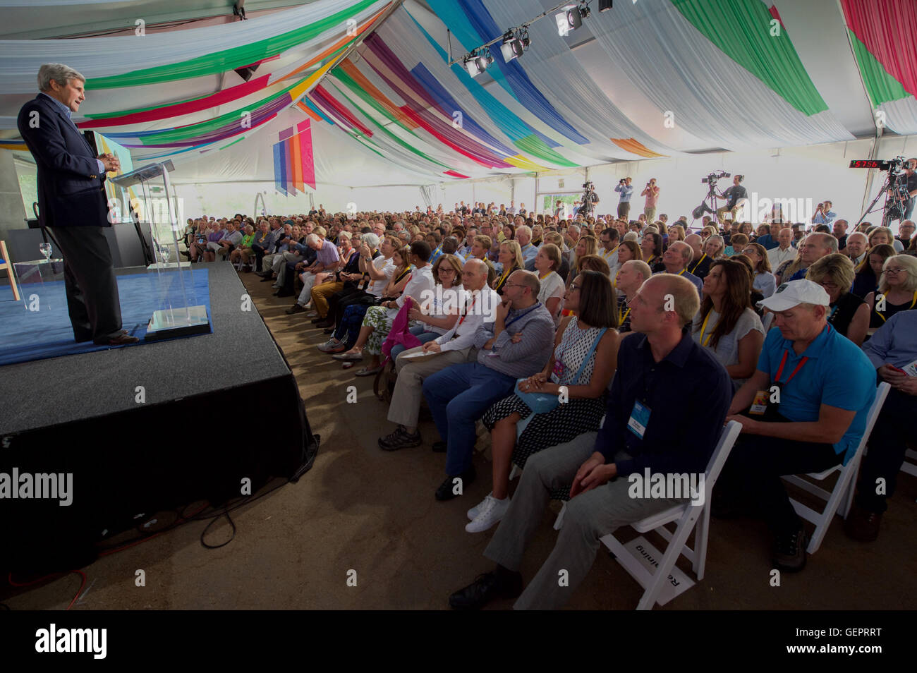 Secretary Kerry Adressen Teilnehmer an den "Aspen Ideas Festival" in Colorado Stockfoto