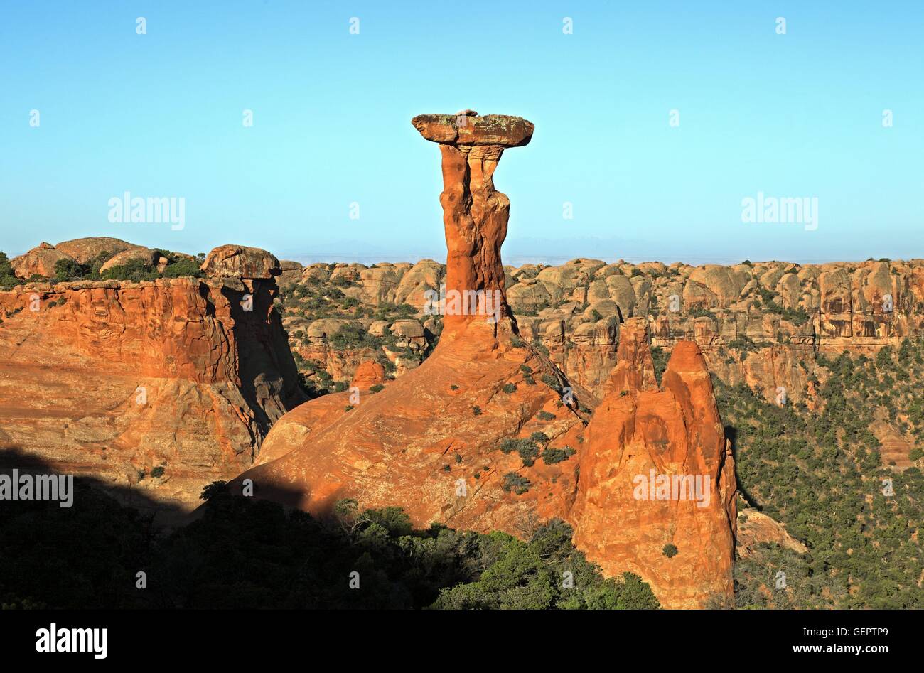 Geographie / Reisen, USA, Utah (UT, Elvis Hammer, Stapel, Pinnacle, Sand Flats Road, in der Nähe von Moab, Stockfoto