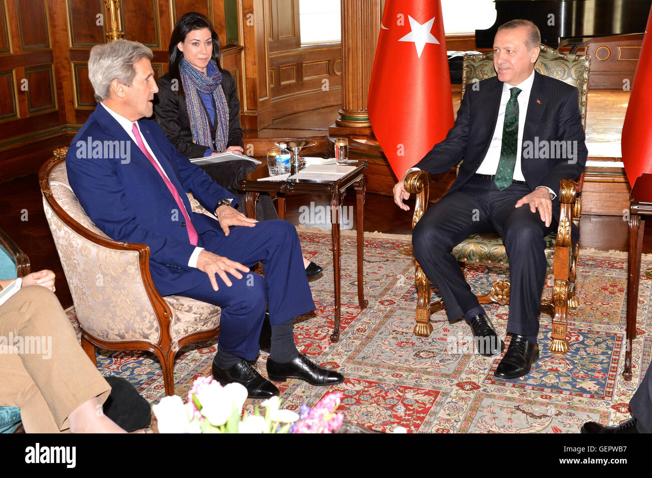 Secretary Kerry trifft der türkische Präsident Erdogan in Washington Stockfoto