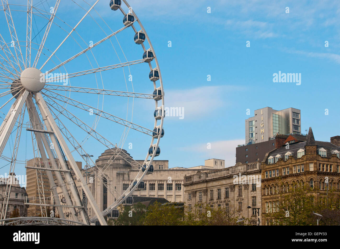 Manchester-Eye, Piccadilly Gardens Stockfoto