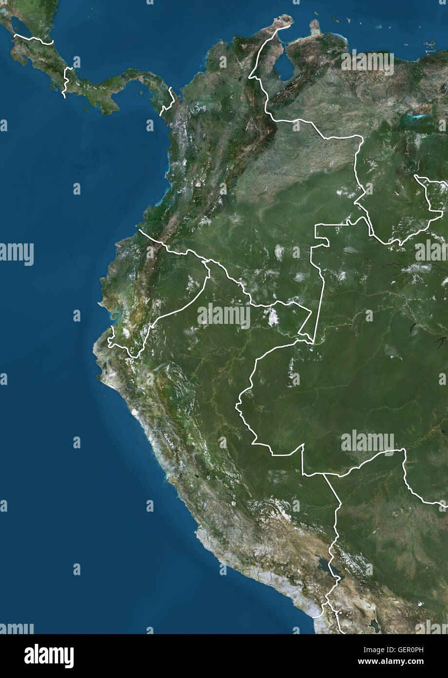 Satellite View Colombia Ecuador Peru Stockfotos Und Bilder Kaufen Alamy