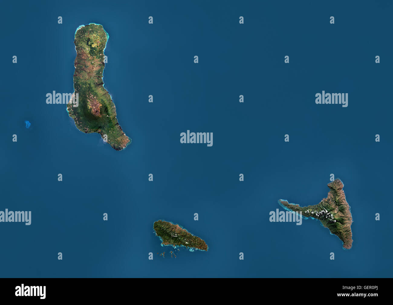 Satelliten-Ansicht des Komoren-Archipels. Dieses Bild wurde aus Daten von Landsat-Satelliten erworben erstellt. Stockfoto