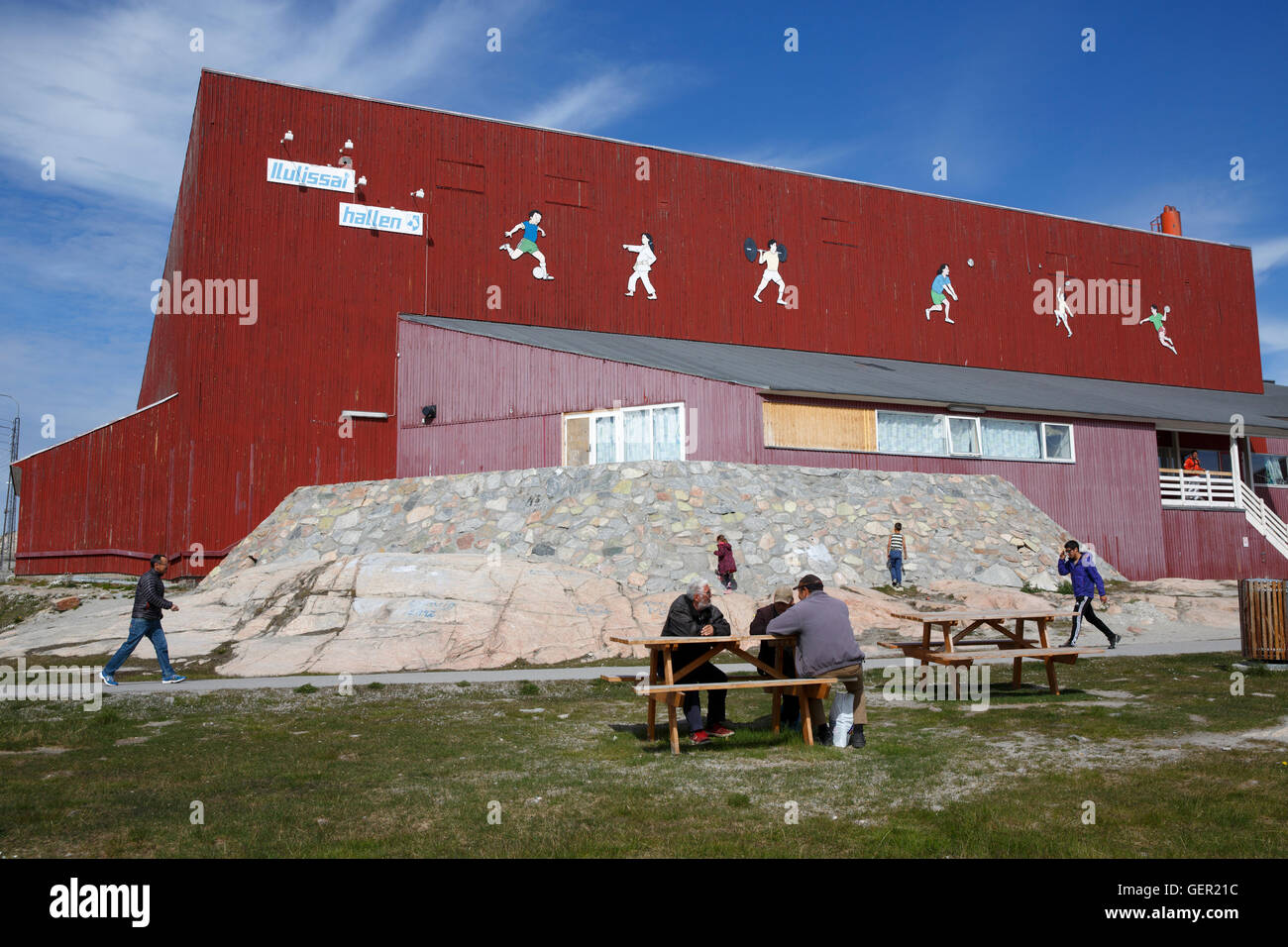Fitness Center, Ilulissat, Grönland Stockfoto