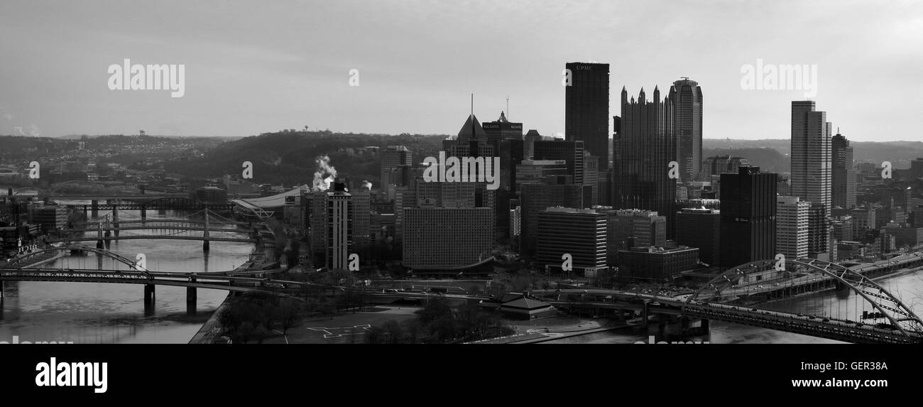 Pittsburgh Skyline Panorama Stockfoto