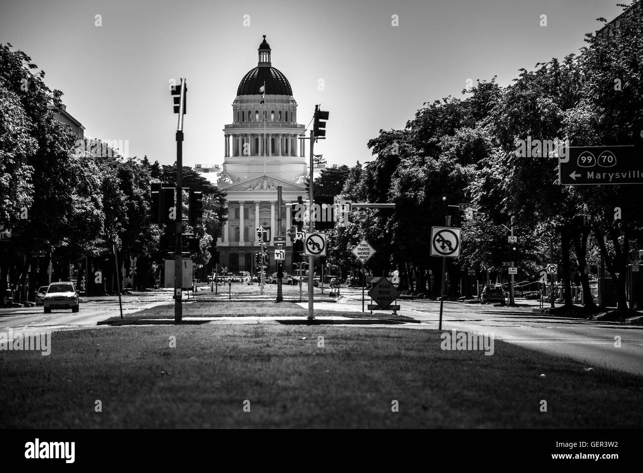 California State Capitol Black And White Photography Stockfoto