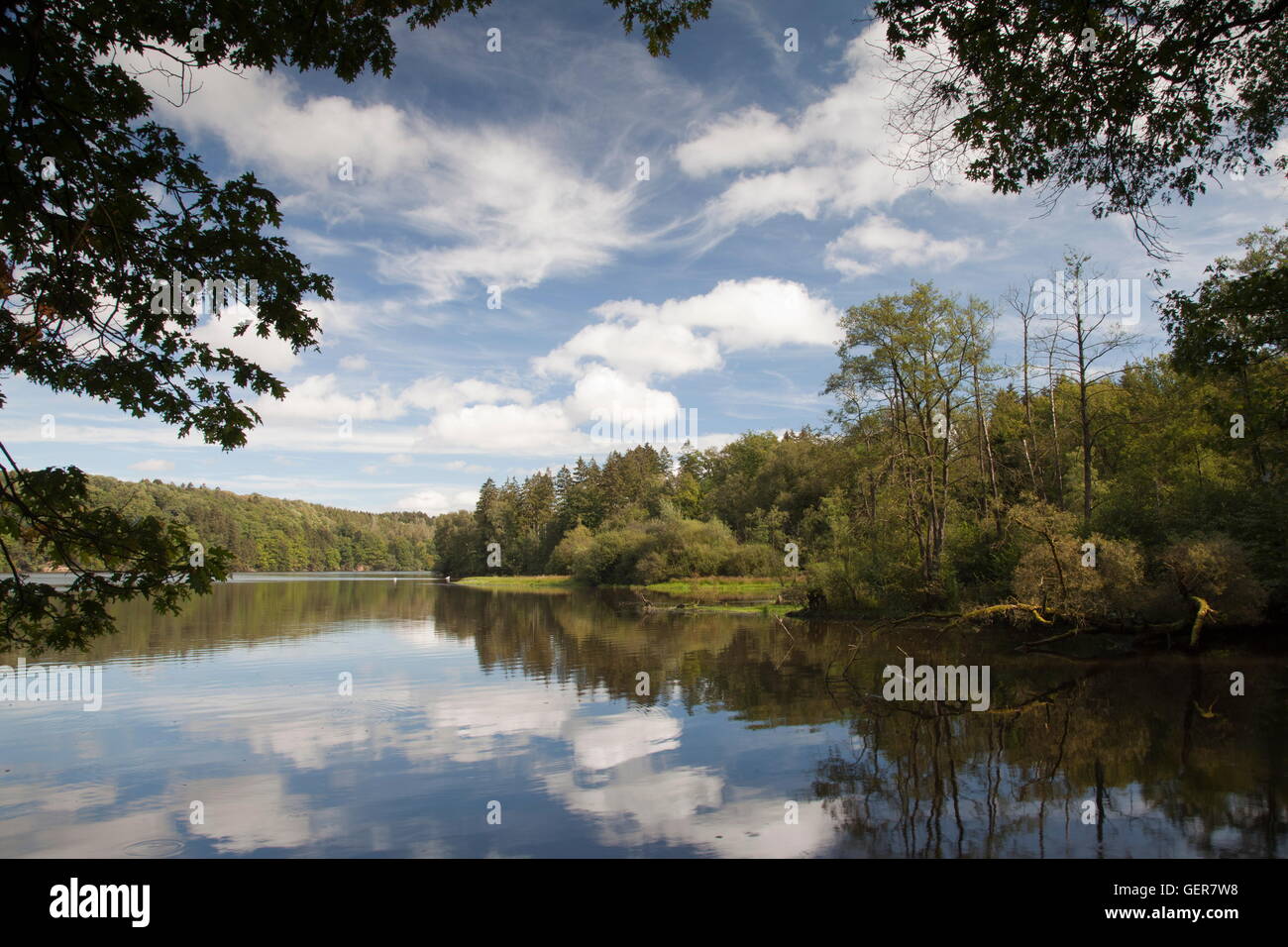 Geographie / Reisen, Deutschland, Nordrhein-Westfalen, Sauerland, natürliche Erhaltung Arnsberger Wald, Sauerland-Waldroute, Moehnesee, Naturschutzgebiet Hevesee, Stockfoto