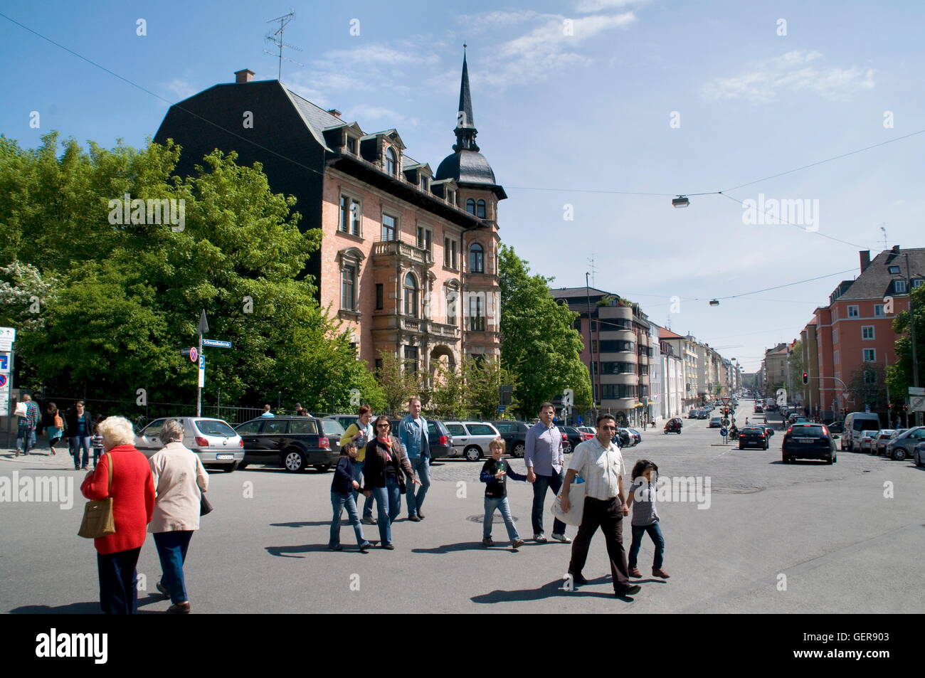 Geographie / Reisen, Deutschland, Bayern, München, rohen Backsteinbau, deutsche Renaissance, Georg von Hauberrisser, Schwanthalerhoehe, Schwanthaler Straße, Stockfoto