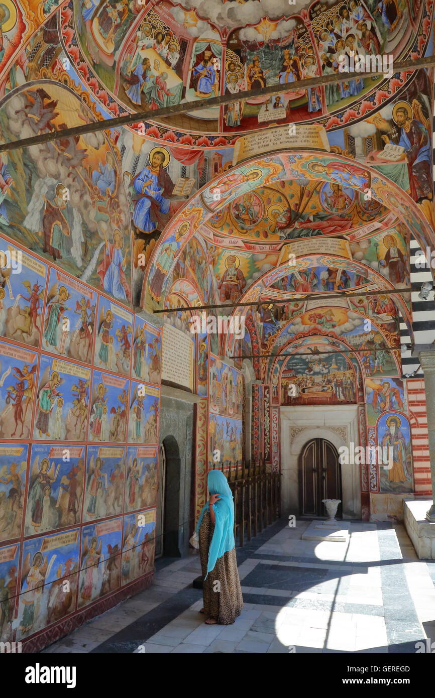 Fresken im Rila Kloster Rila, Bulgarien Stockfoto