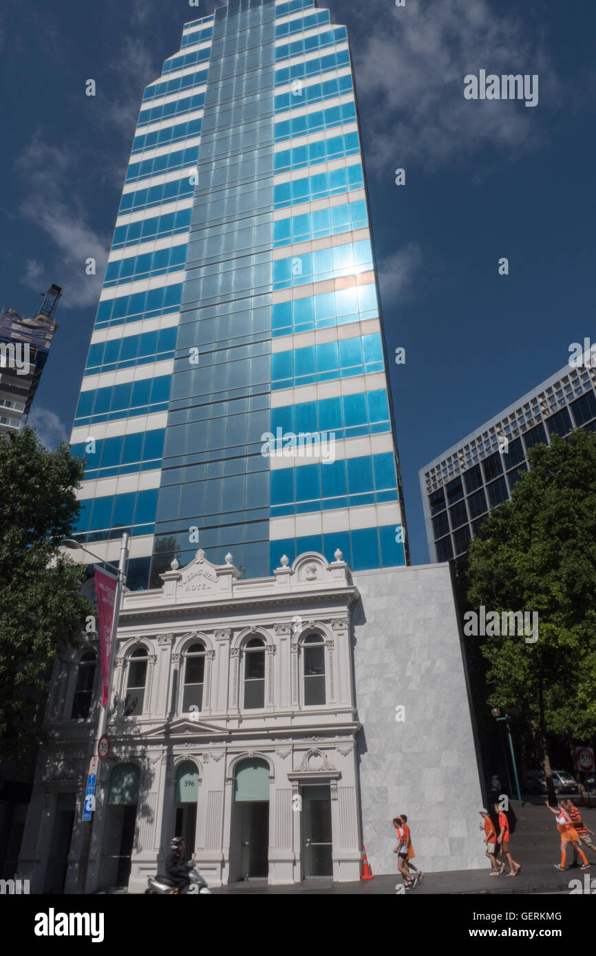 Den Kopf Queens Hotel, Queen Street, Auckland, Nordinsel, Neuseeland. Stockfoto