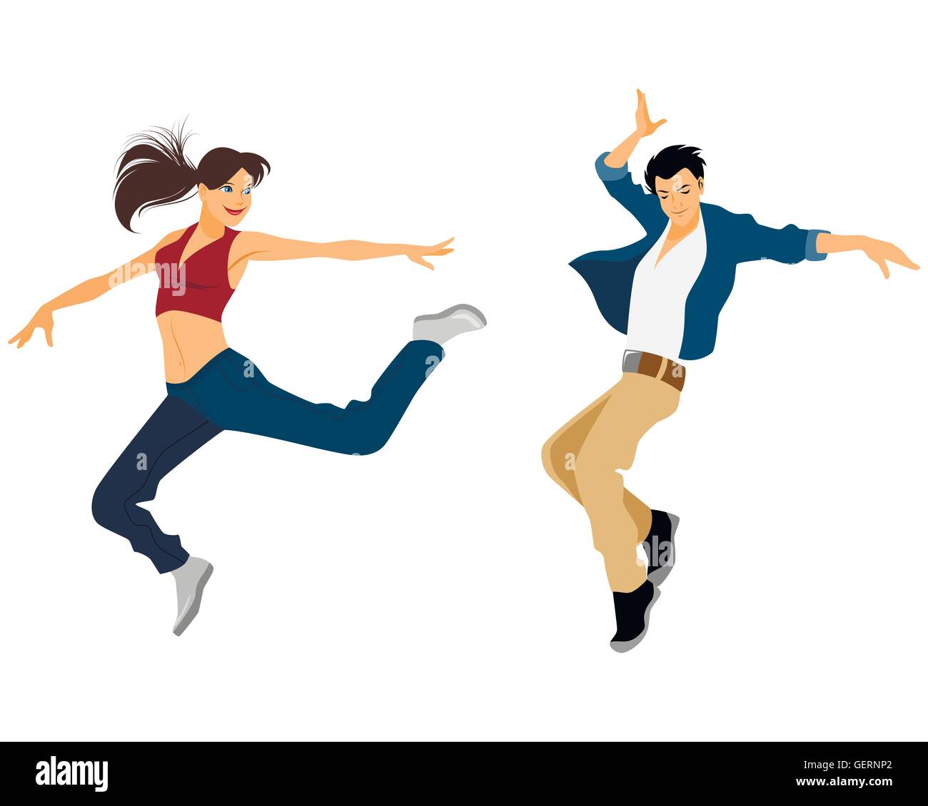 Vektor-Illustration von ein Mann und ein Mädchen tanzen Stock Vektor