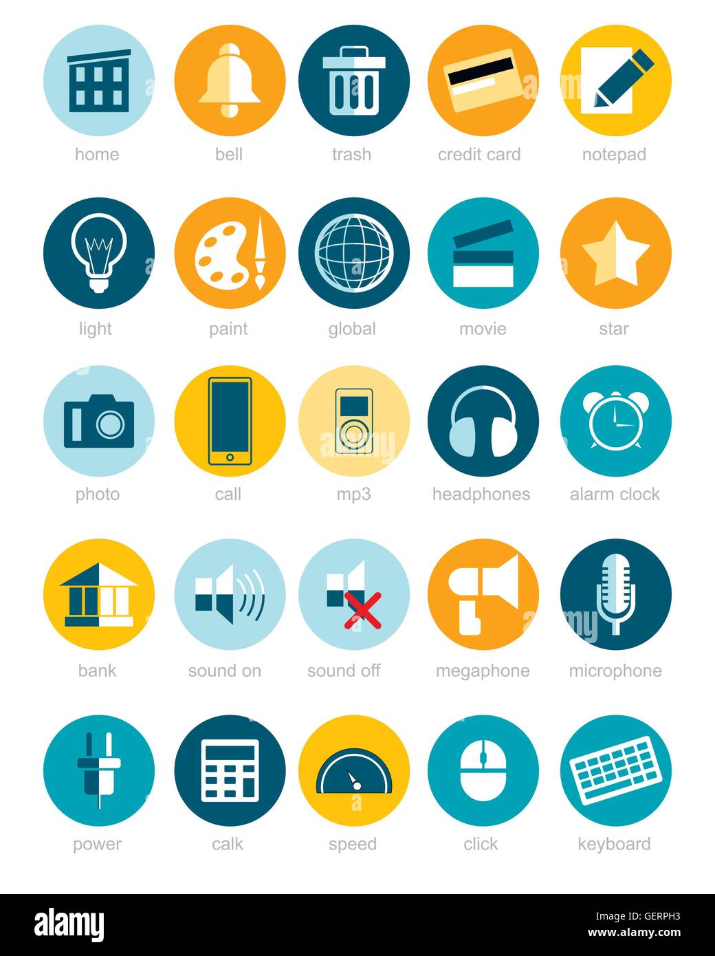 Vektor-Illustration eines Web Icons Sets Stock Vektor