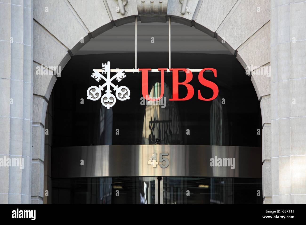 Zürich, Schweiz, Logo der UBS bank Stockfoto