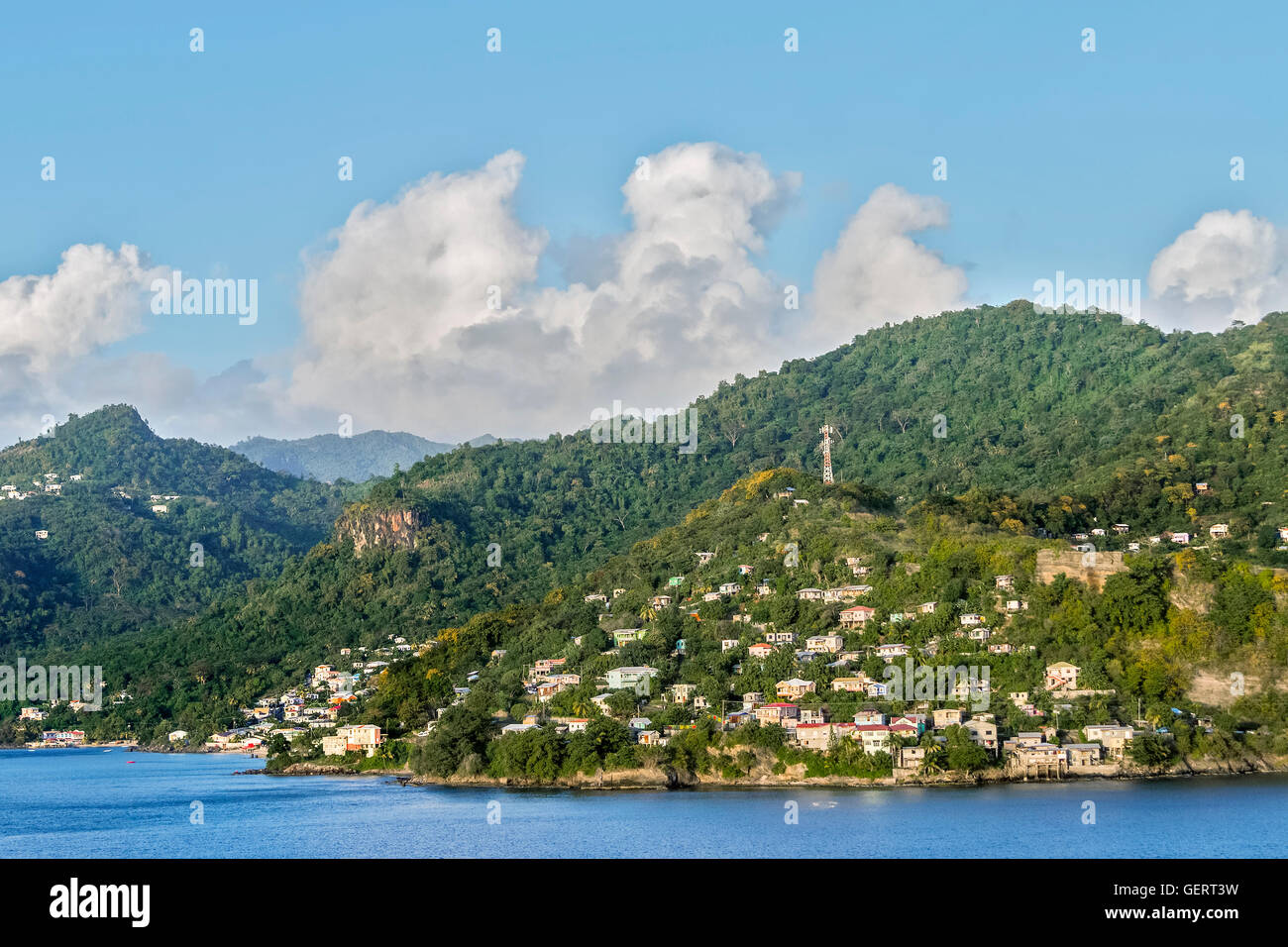 Blick vom Meer Grenada West Indies Stockfoto