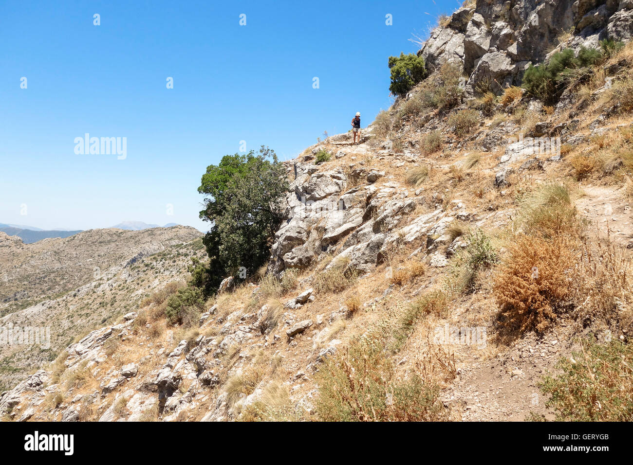 Weg zum La Concha, Berg, Wandern, Wanderweg, Marbella, Andalusien, Spanien. Stockfoto