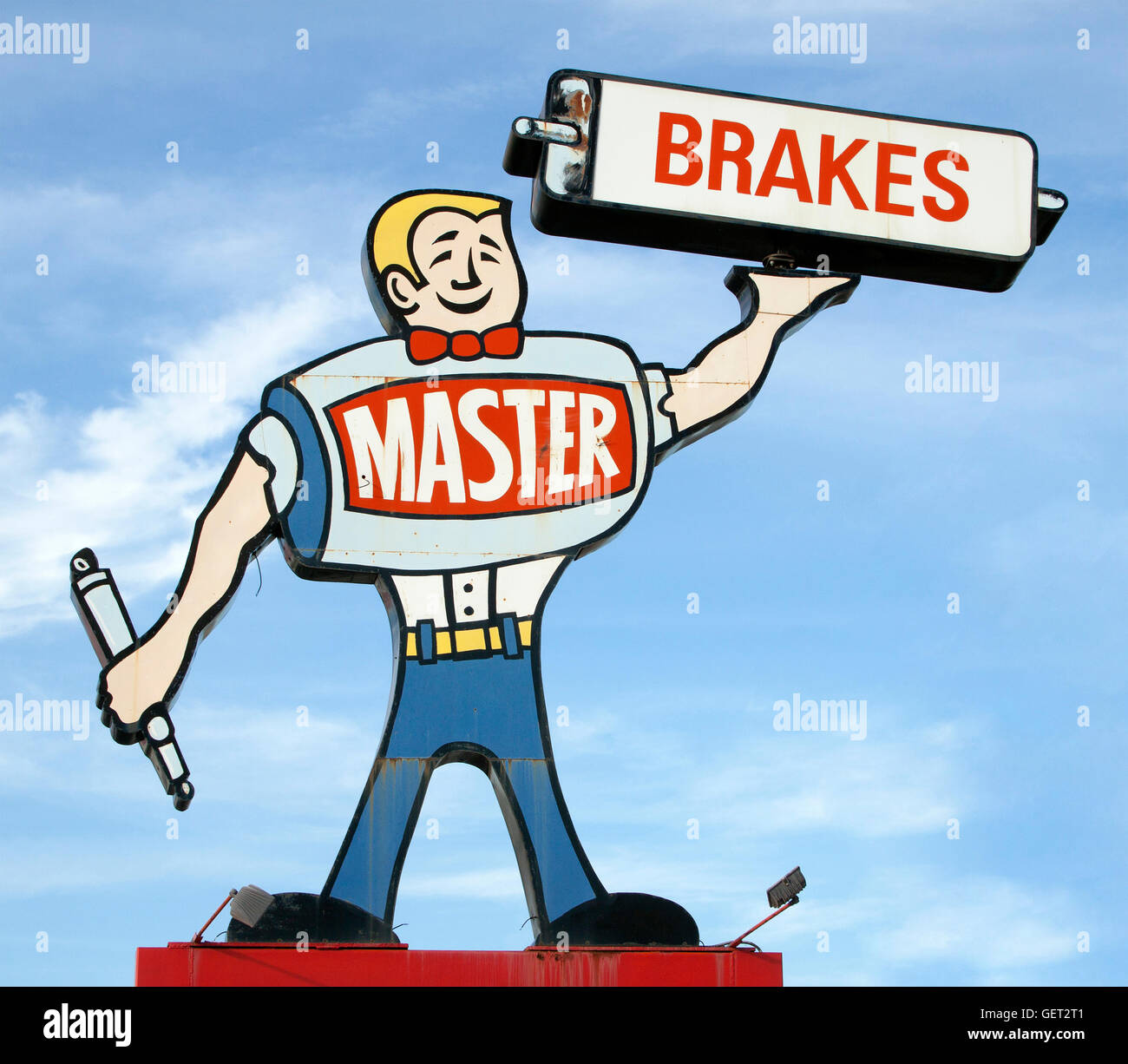 Bremse-Master Mann Zeichen in Salt Lake City in Utah Stockfoto